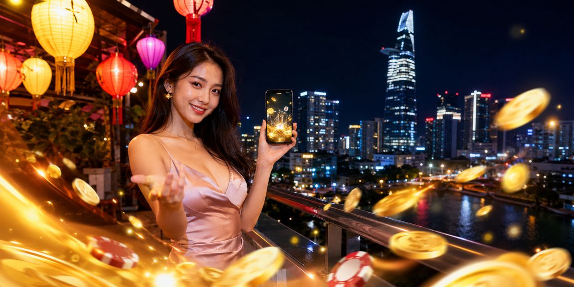 Người chơi thư giãn với trò chơi bài dưới ánh đèn lồng tại Hồ Chí Minh